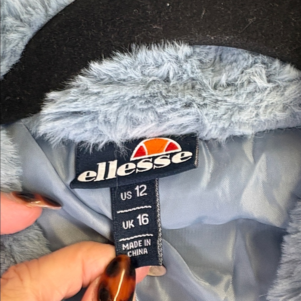 Ellesse Sky Blue Faux Fur Cozy Hoodie - Picture 2 of 10